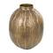 12" Brass Metal Snakeskin Inspired Vase with Dimensional Wavy Accents